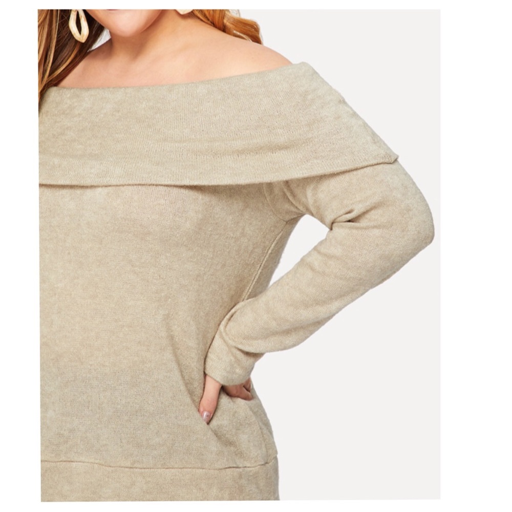 ➕ Off-shoulder Knit Tee - Picture 3 of 6